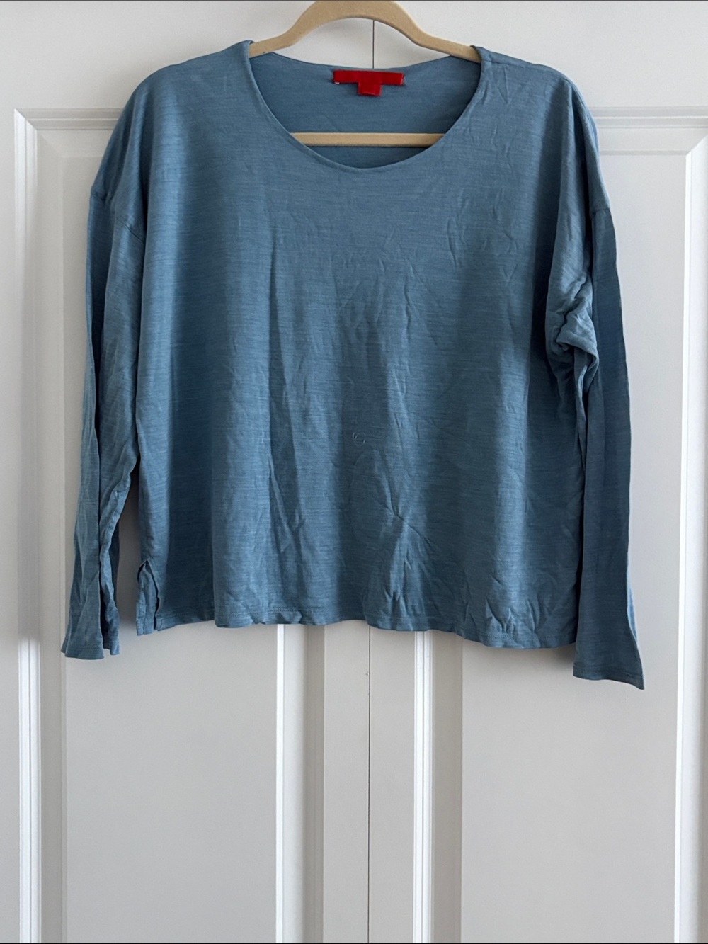 Shamask 100% Silk Blue Scoop Neck Top Size 2